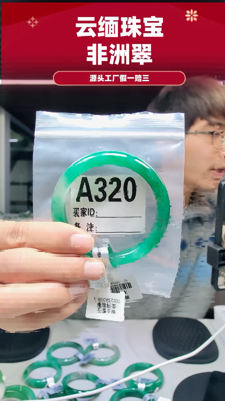 未镶嵌手镯石英质玉（非洲翠）59圈口A320