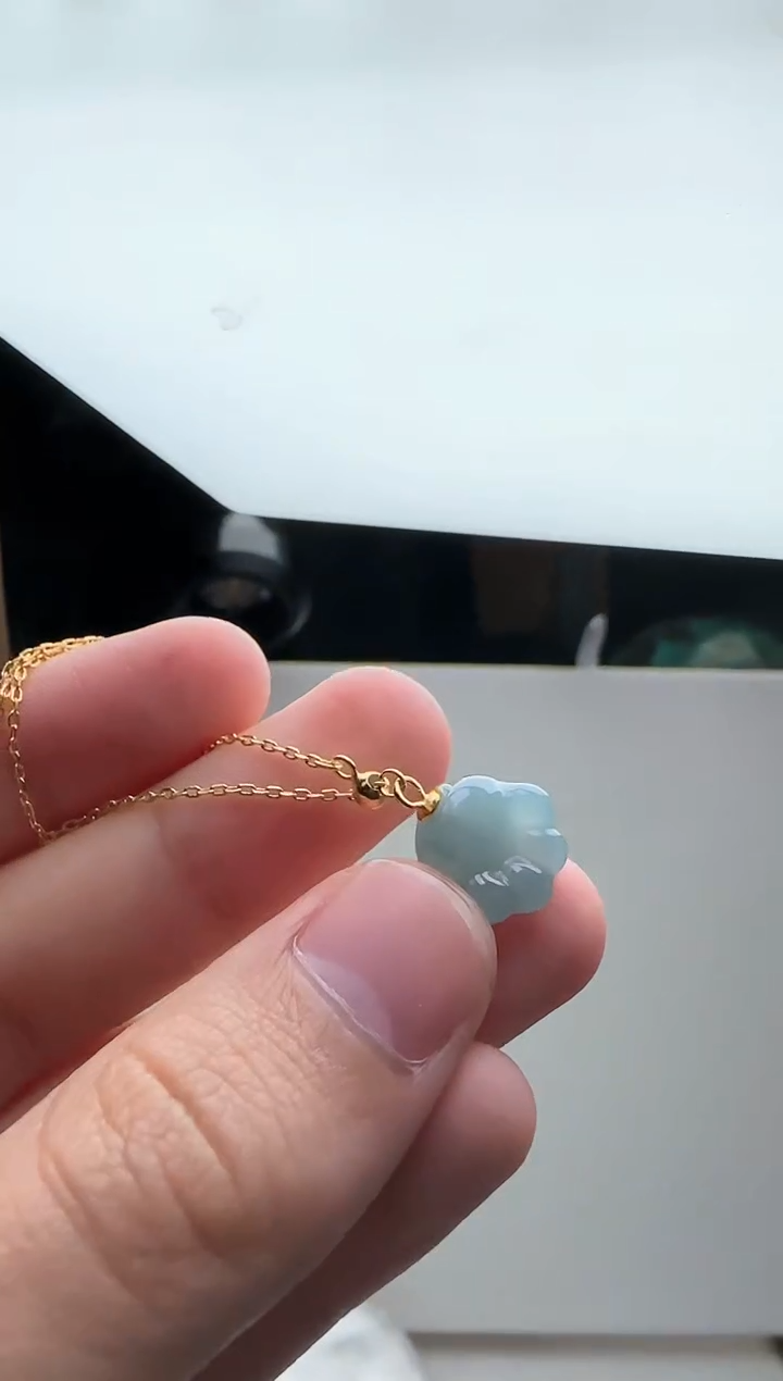 【闪购商品】翡翠吊坠(赠链)未镶嵌小猫爪项链57