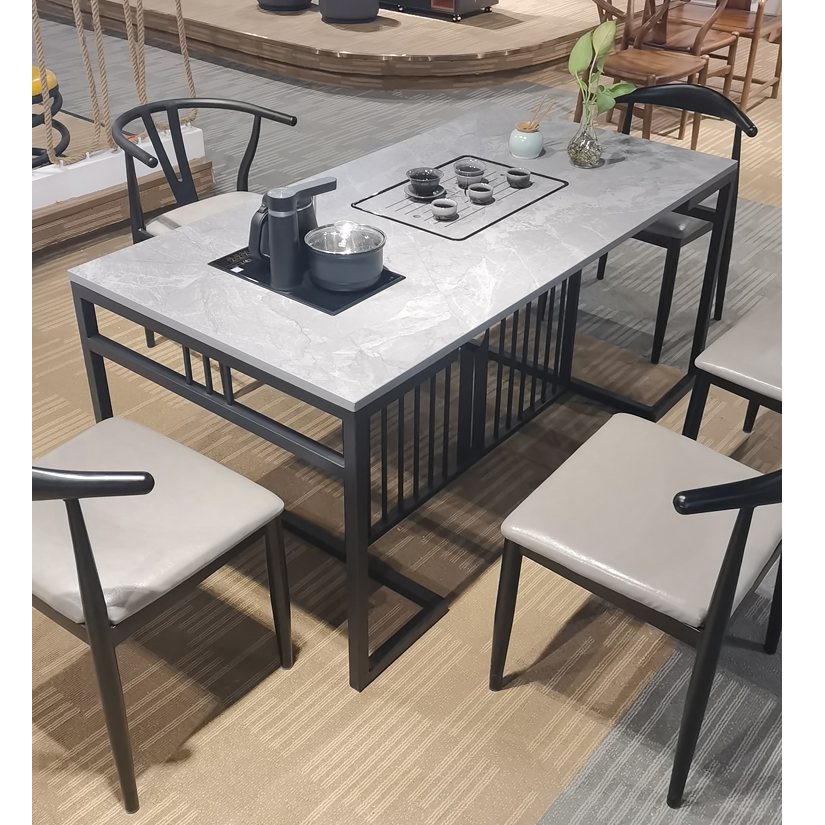 华祖岩板功夫泡茶茶台现代简约办公室大板泡茶桌一体轻奢茶桌椅