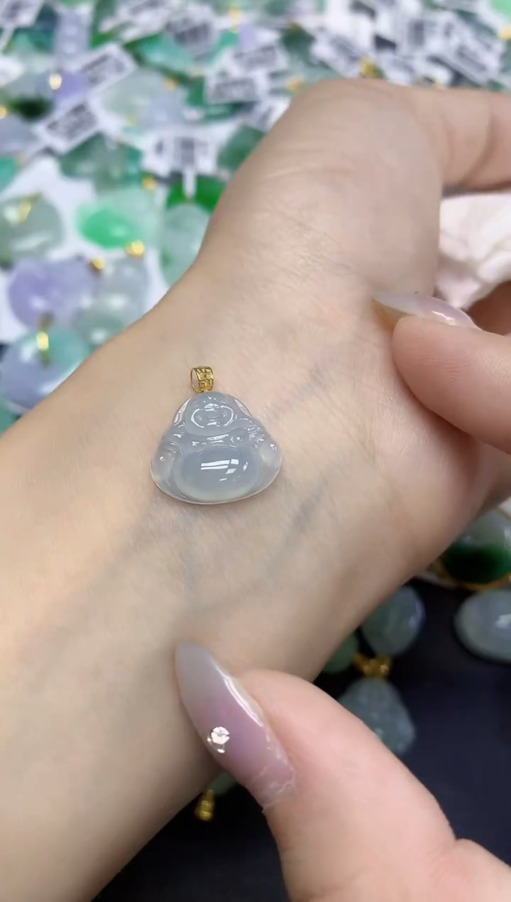 颈饰未镶嵌翡翠天然缅甸翡翠A货百元以上9元证书费自理