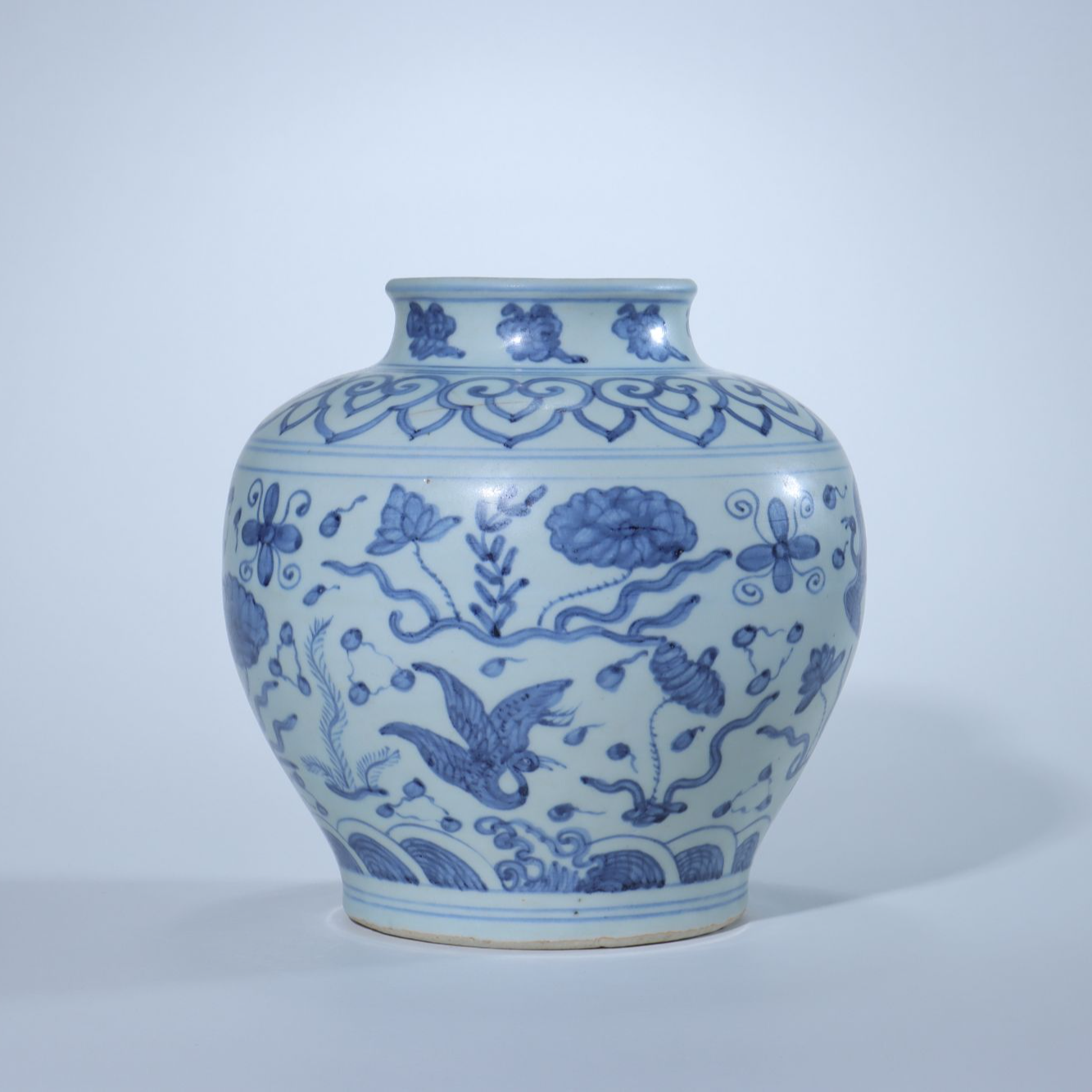 Lot.067 152 明正德 青花“一路清廉”图大罐 H:23cm