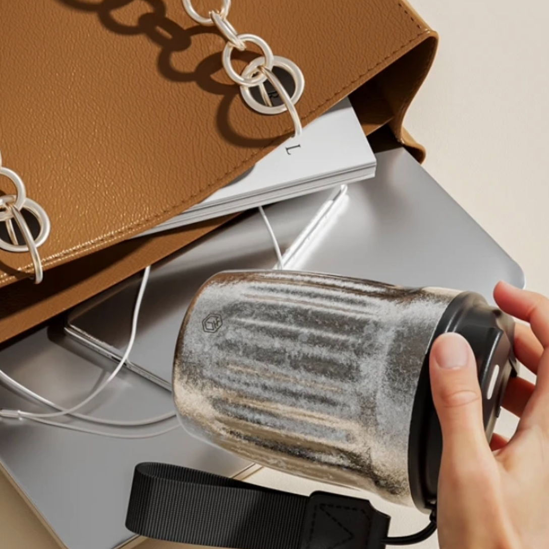 纯钛300ml咖啡杯直饮咖啡杯双层保温保冷手提绳