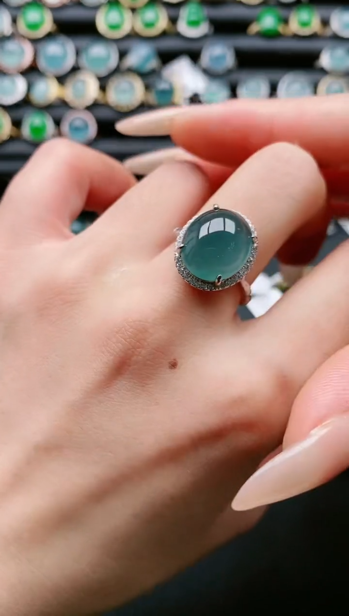 【闪购商品】翡翠戒指银S925镶嵌1111111