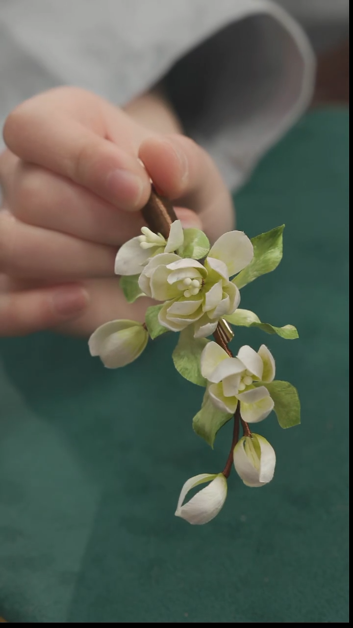 刺绣【高货】湘传礼 桑蚕丝 非遗绒花发夹