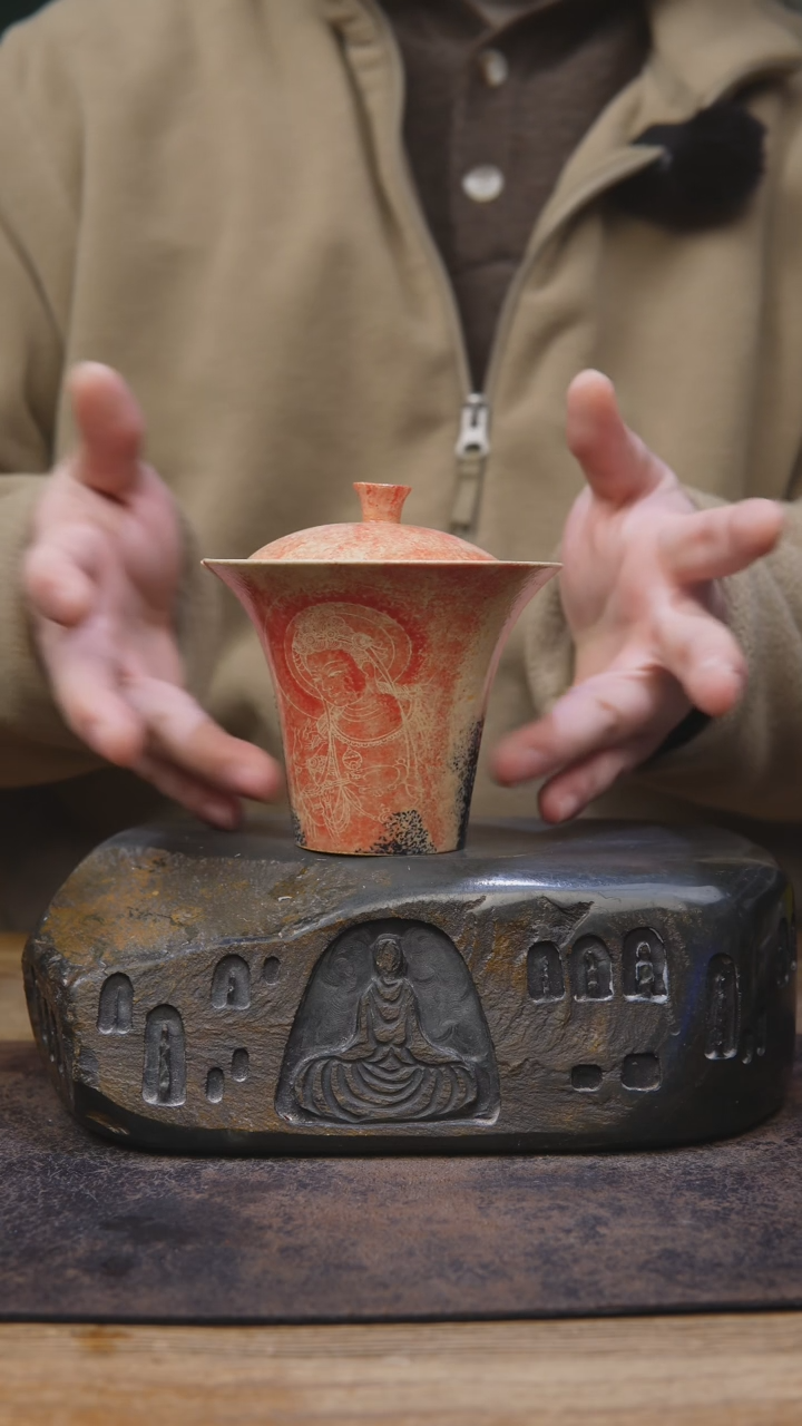 【闪购商品】龙女礼佛图茶具大盖碗128