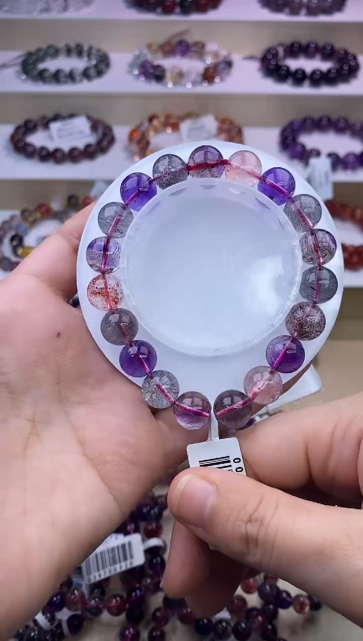 水晶手链未镶嵌黑加仑超七单圈10m+