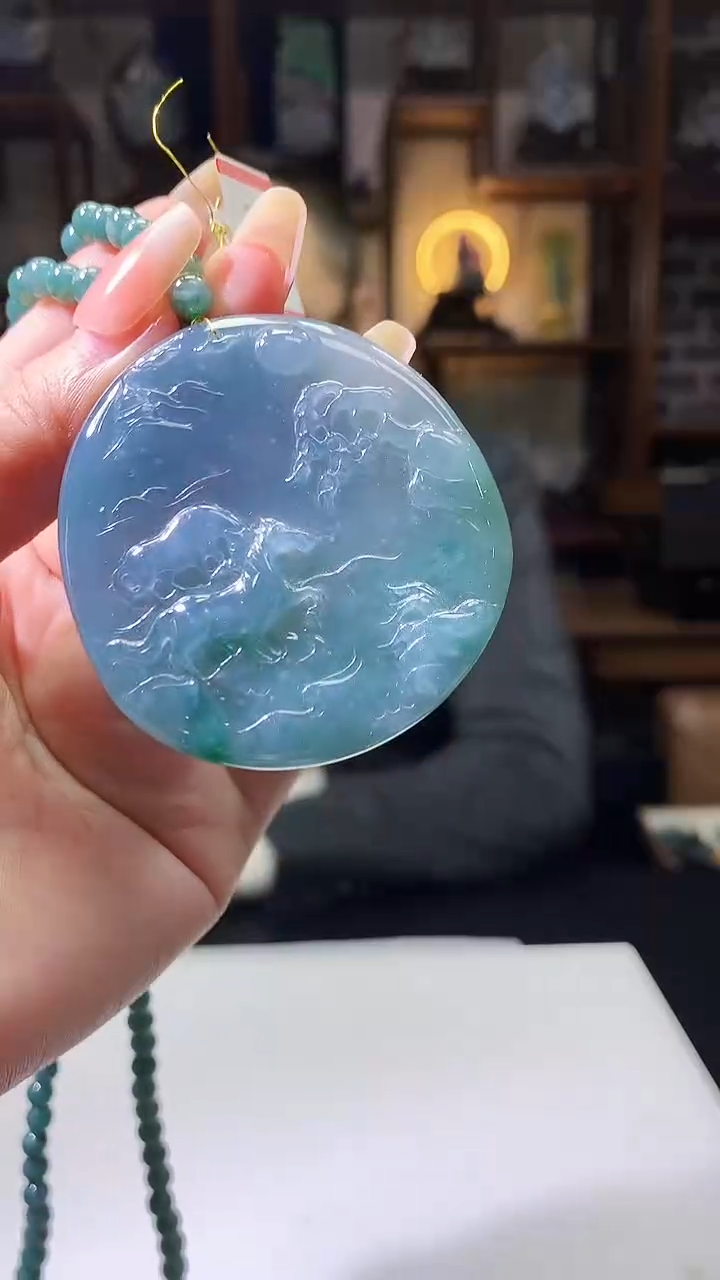 【闪购商品】定制翡翠未镶嵌1086xx-毛货挂件(赠珠链）26