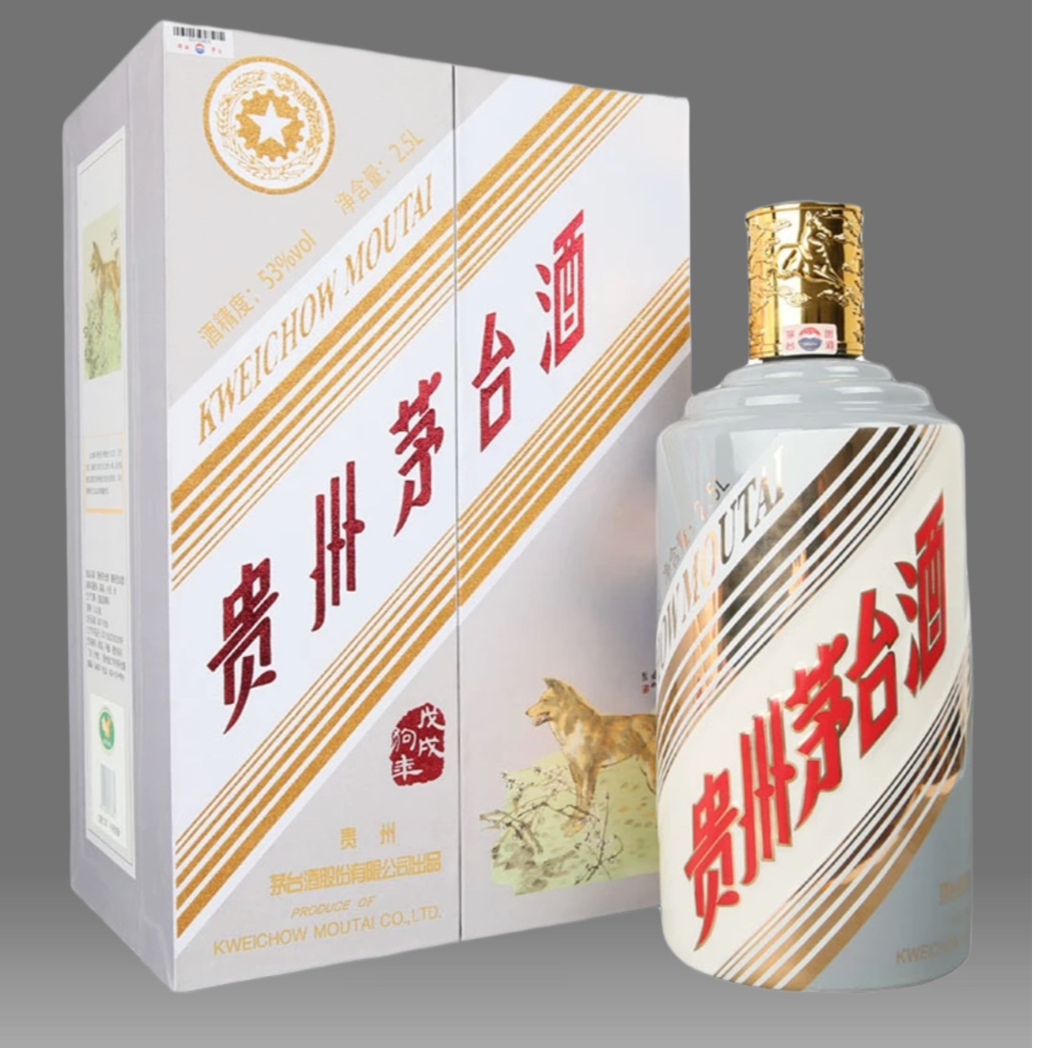 KWEICHOW MOUTAI/贵州茅台狗年生肖 酱香型白酒53%Vol1.5L/2.5L