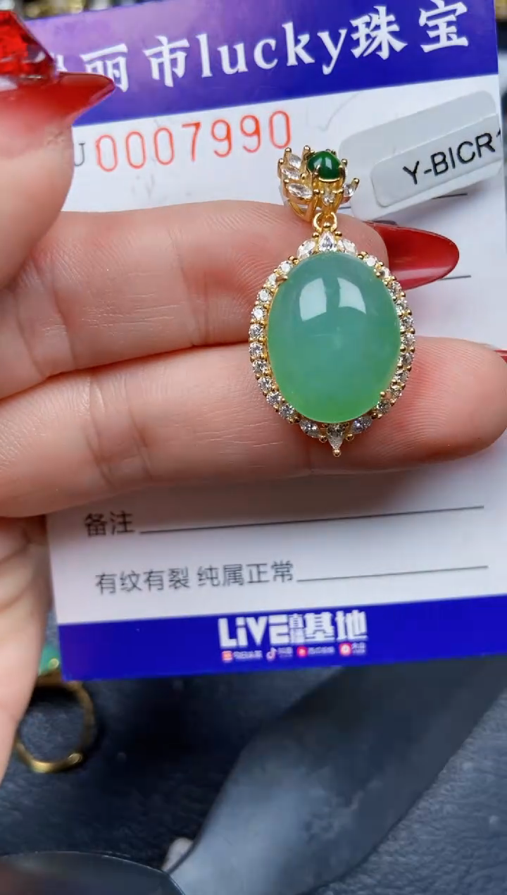 【闪购商品】翡翠颈饰银S925镶嵌7990