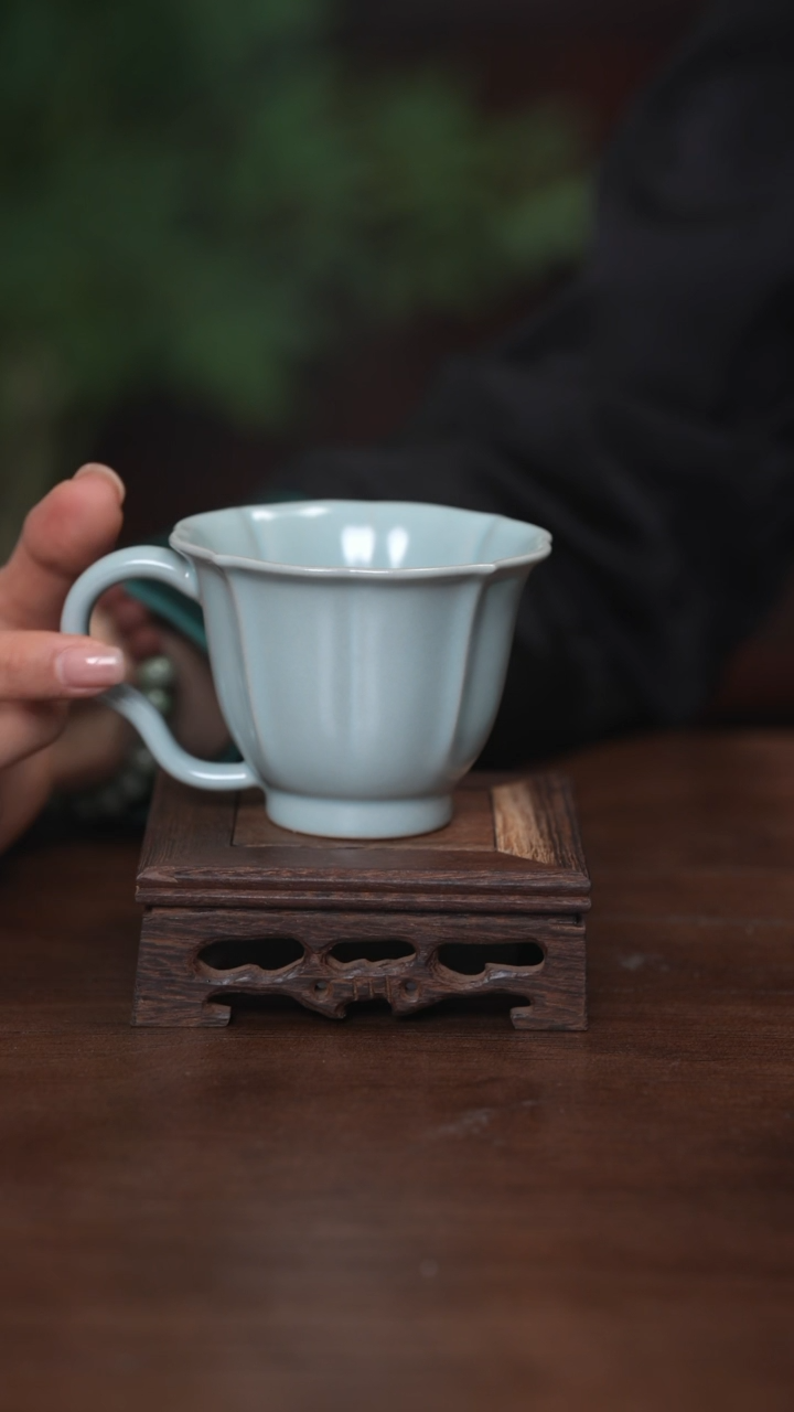 【闪购商品】清凉寺原产地仿古釉手工汝瓷咖啡单杯