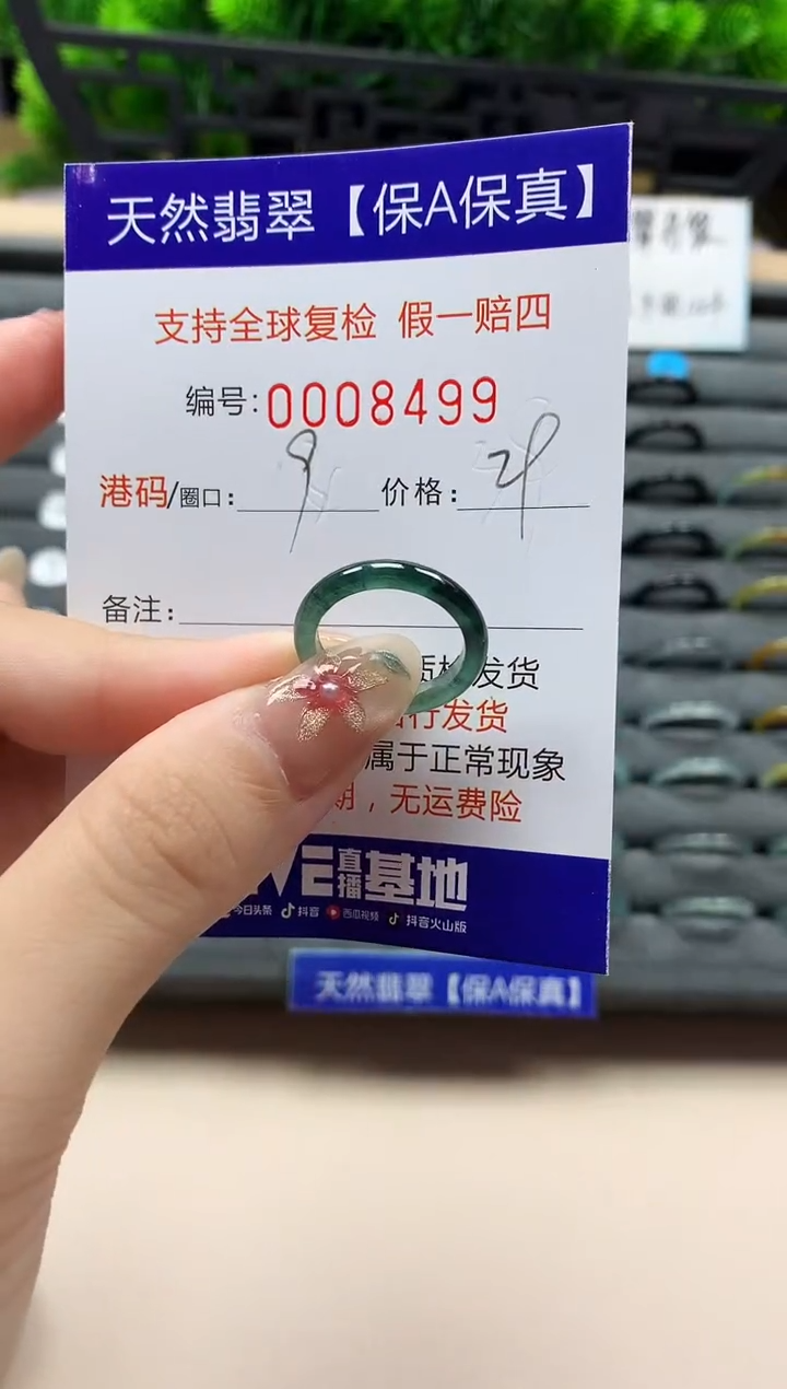 未镶嵌戒指翡翠天然  8499