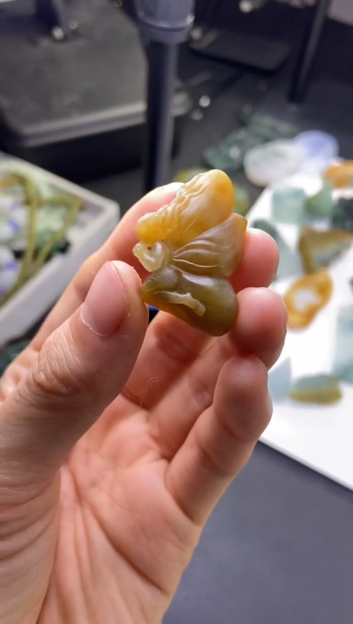 【闪购商品】定制翡翠未镶嵌蝴蝶仙子