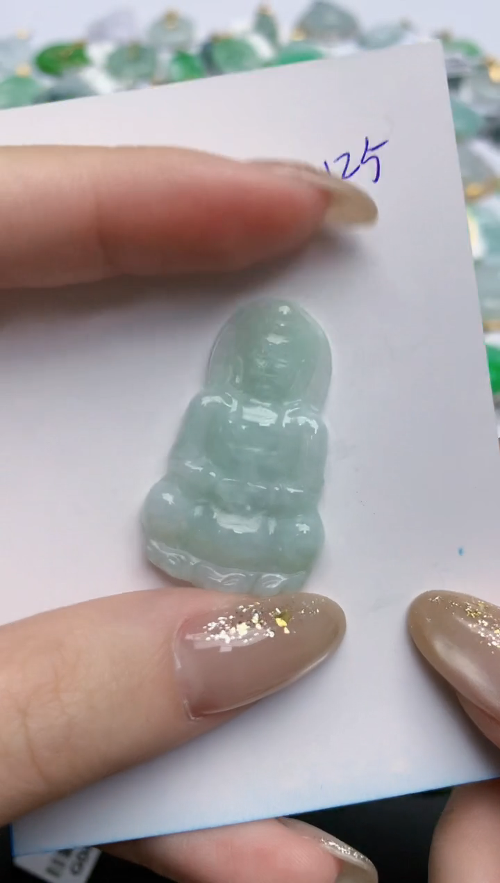 【闪购商品】翡翠颈饰18K金镶嵌天然缅甸翡翠A货