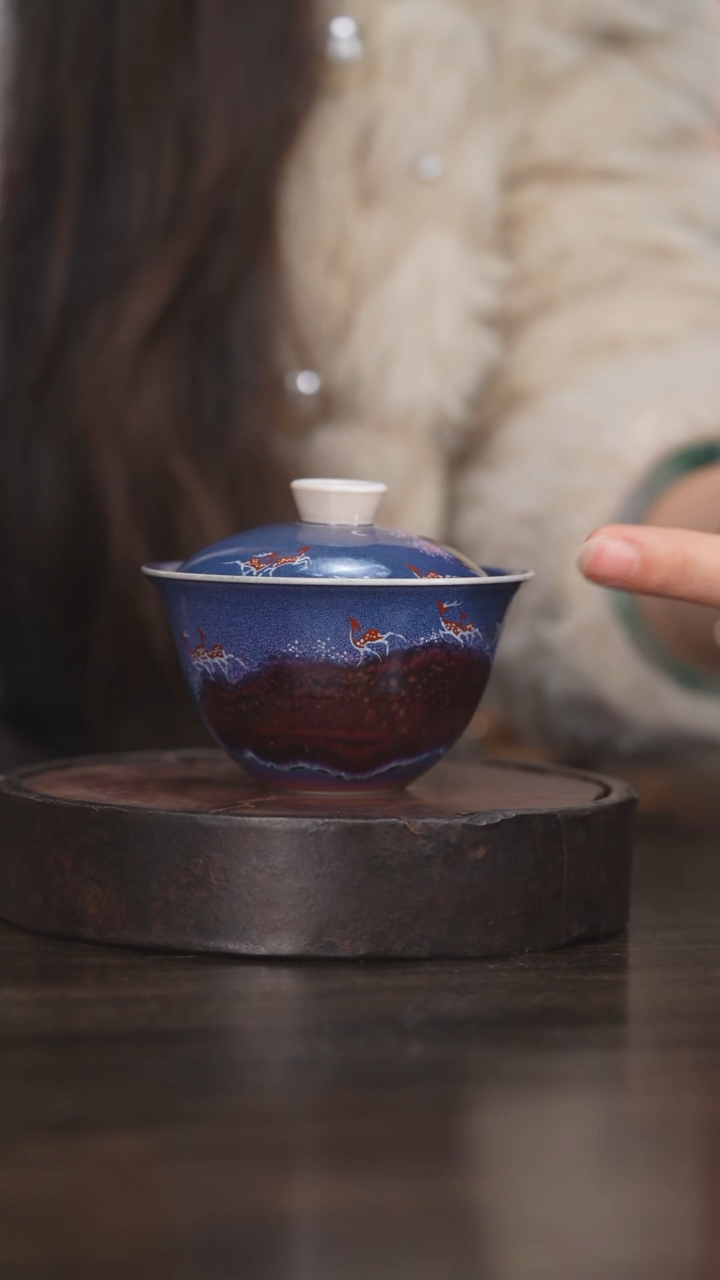 【闪购商品】杯51柴房陶瓷柴烧盖碗