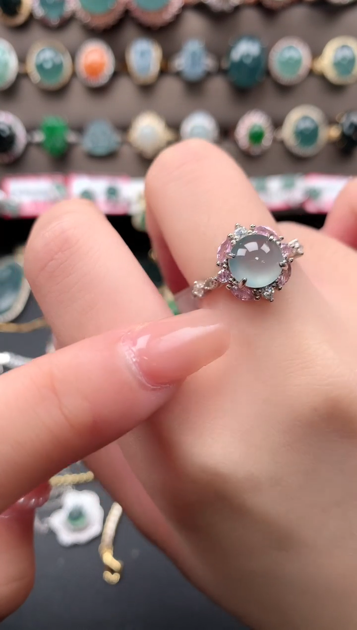 【闪购商品】翡翠戒指银S925镶嵌52141