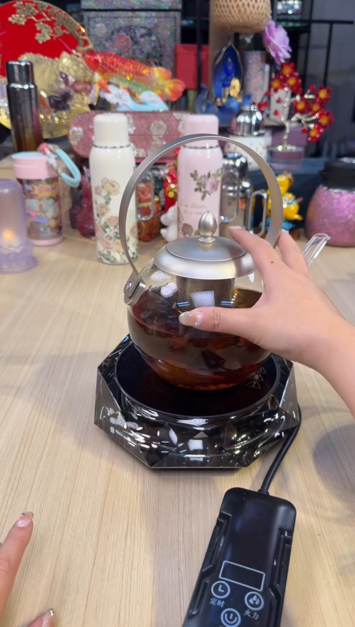 76品德坊提梁壶（透明）+水晶电陶炉+可乐杯