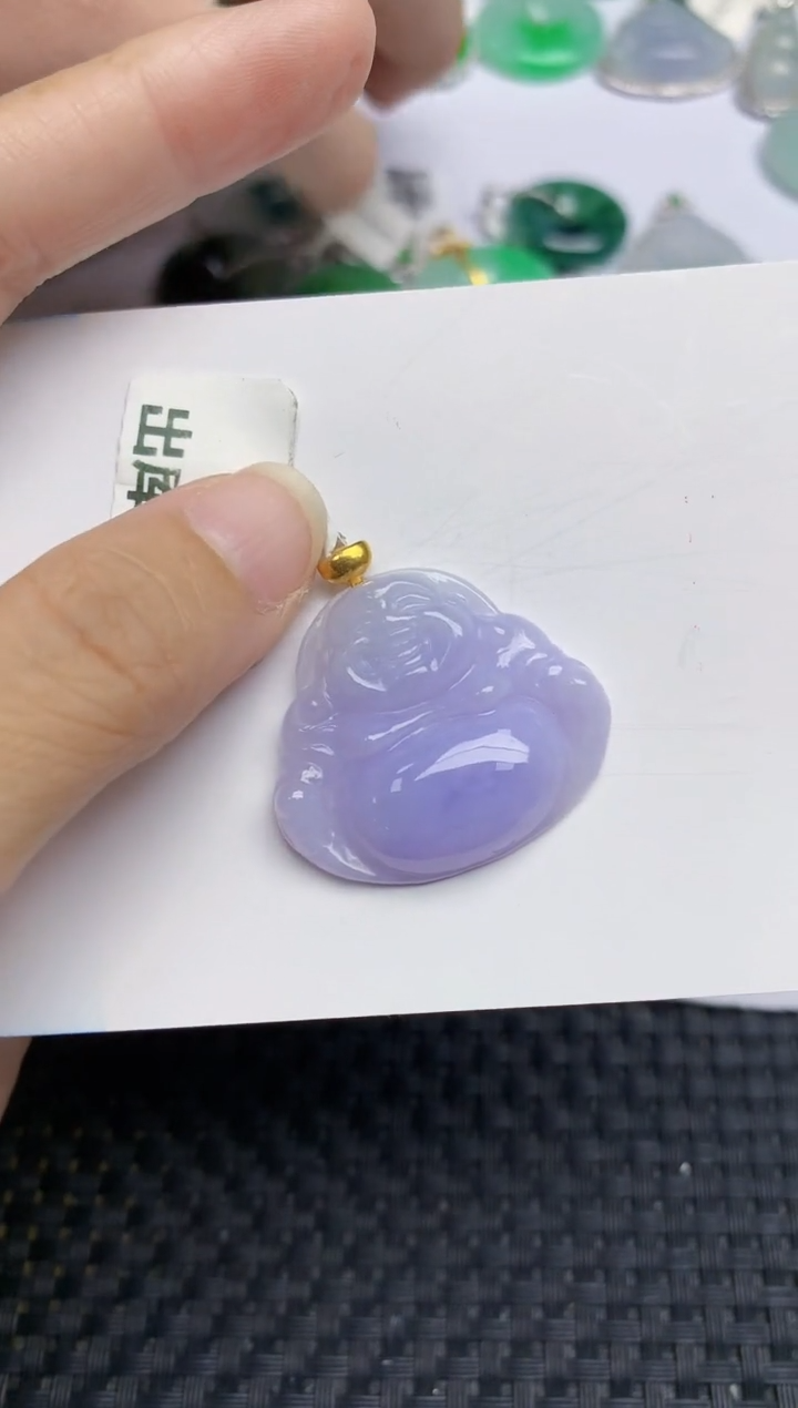 翡翠18K金镶嵌颈饰天然缅甸A货翡翠百元以上9元证书费自理