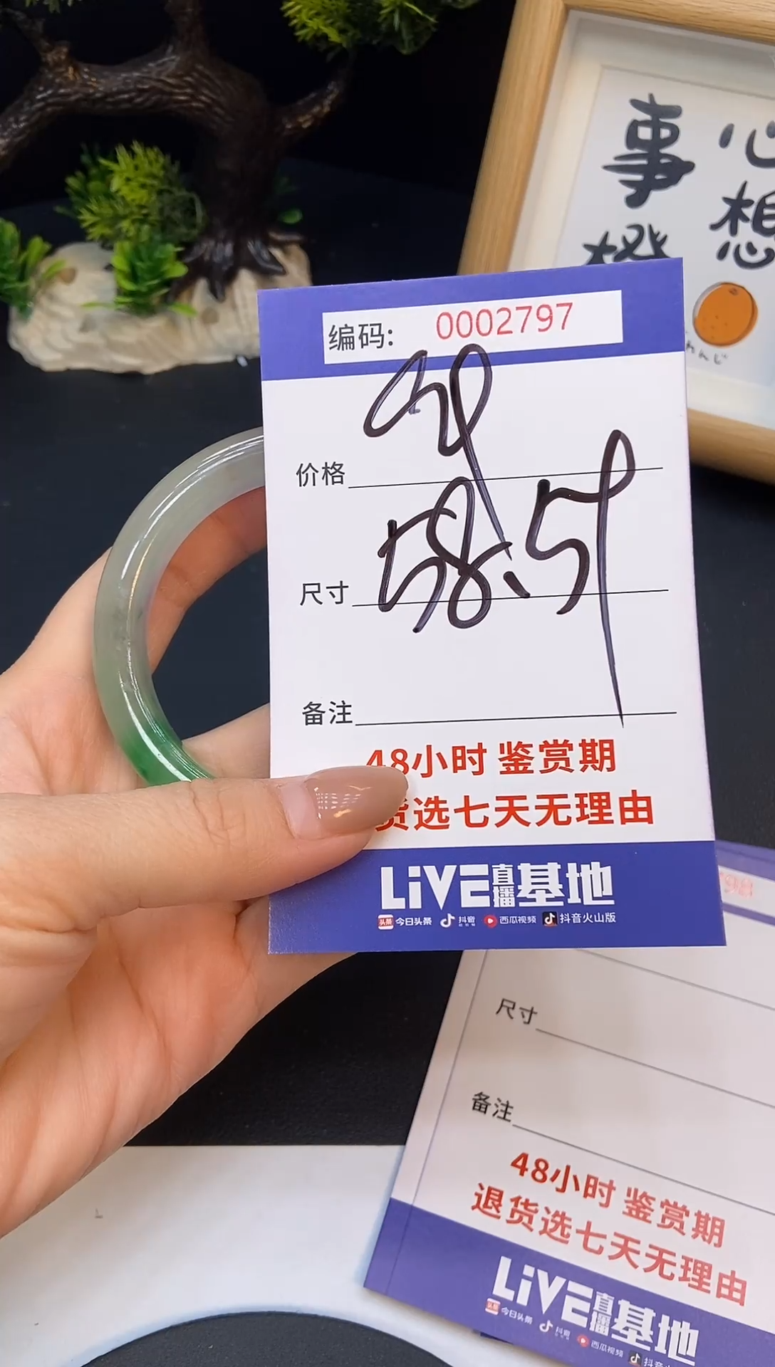 未镶嵌手镯翡翠0002797