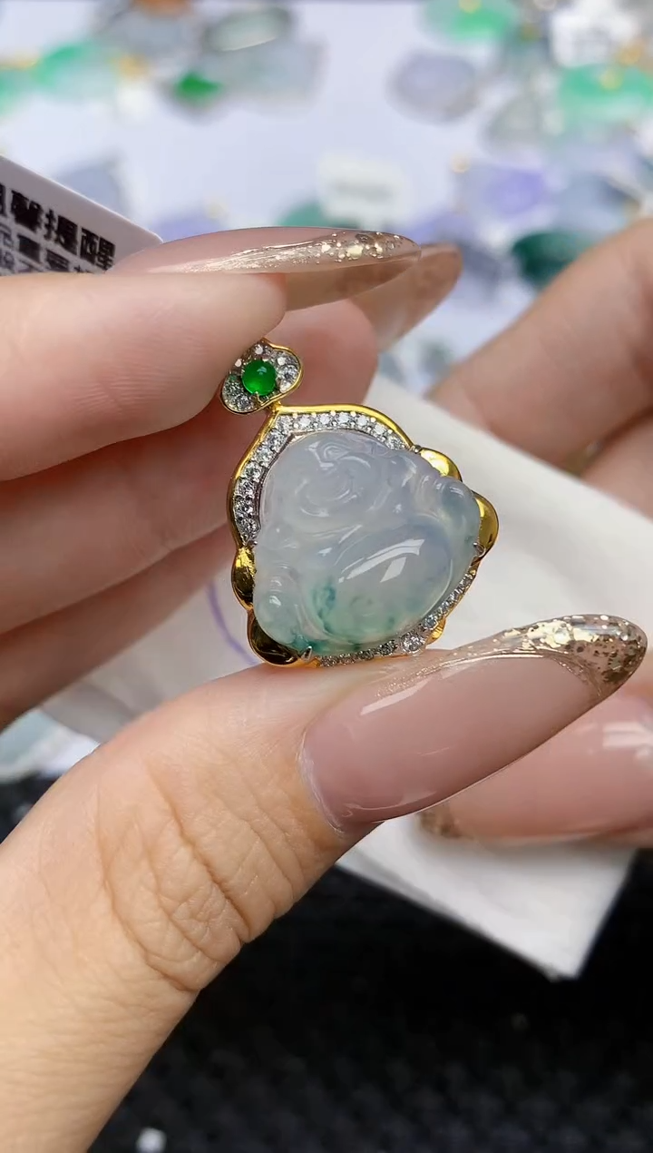 颈饰银S925镶嵌翡翠   天然翡翠A货  百元以上9米证书费自理