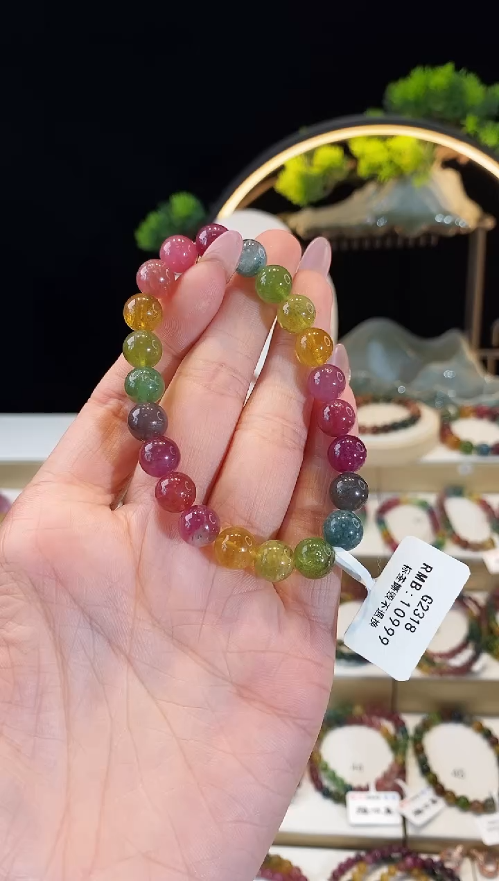 【闪购商品】碧玺手串未镶嵌G2318素圈颜色微差