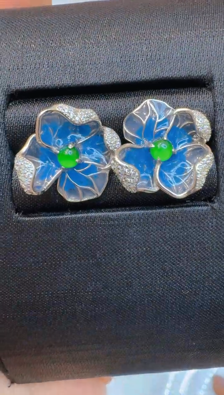 银S925镶嵌翡翠耳饰多样性团购发一件