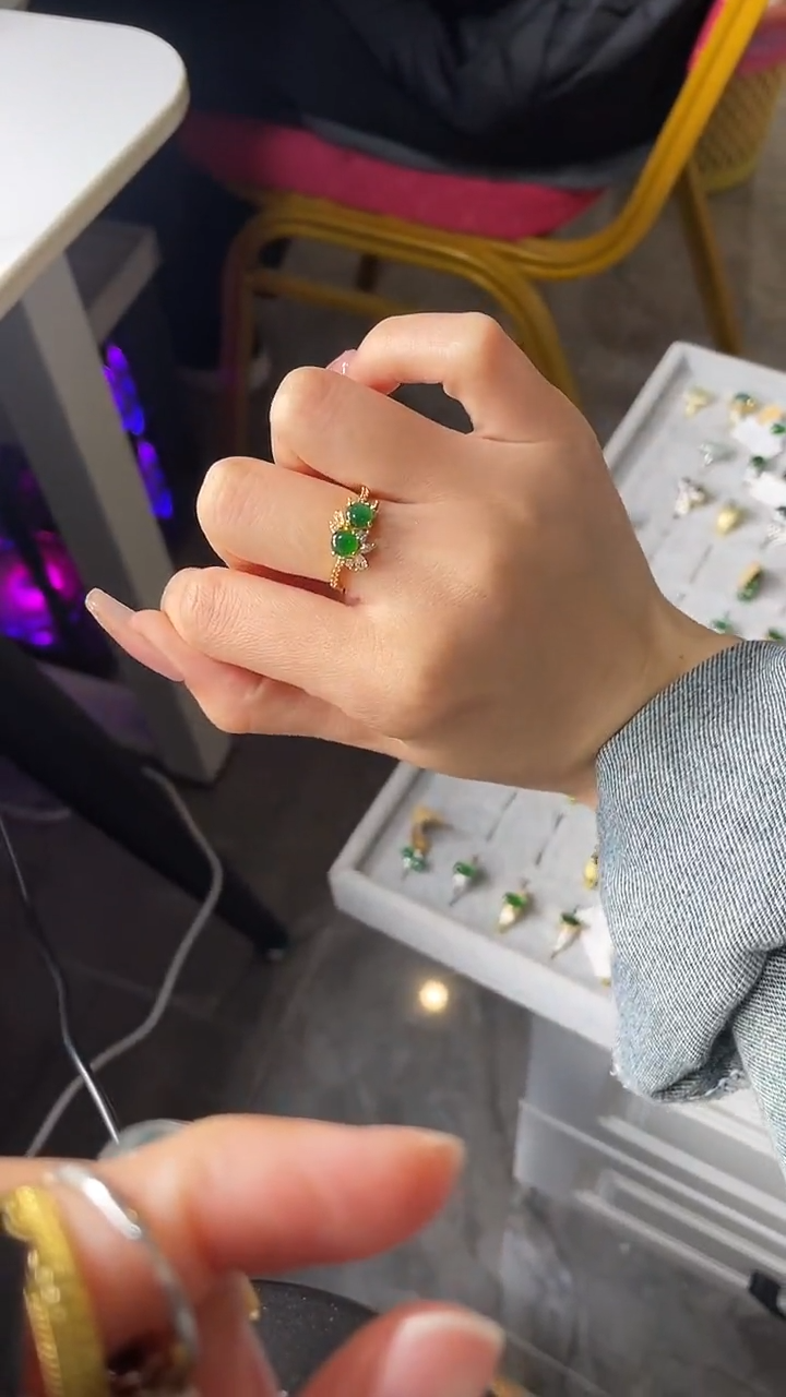【闪购商品】翡翠戒指银S925镶嵌653543