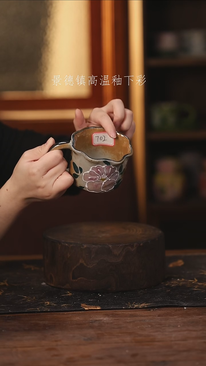 陶瓷景德镇高温釉下手绘陶瓷@L702@