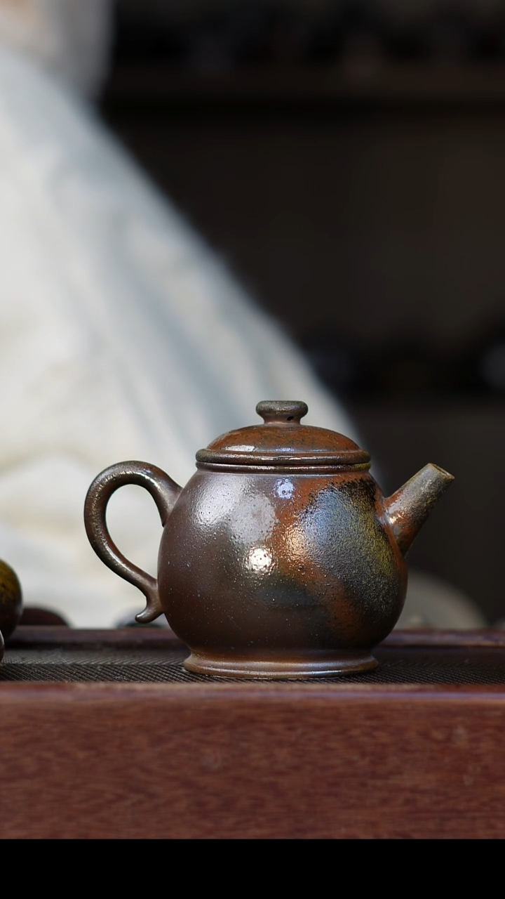 茶壶紫砂南**竹柴烧紫砂 天青潘壶220cc