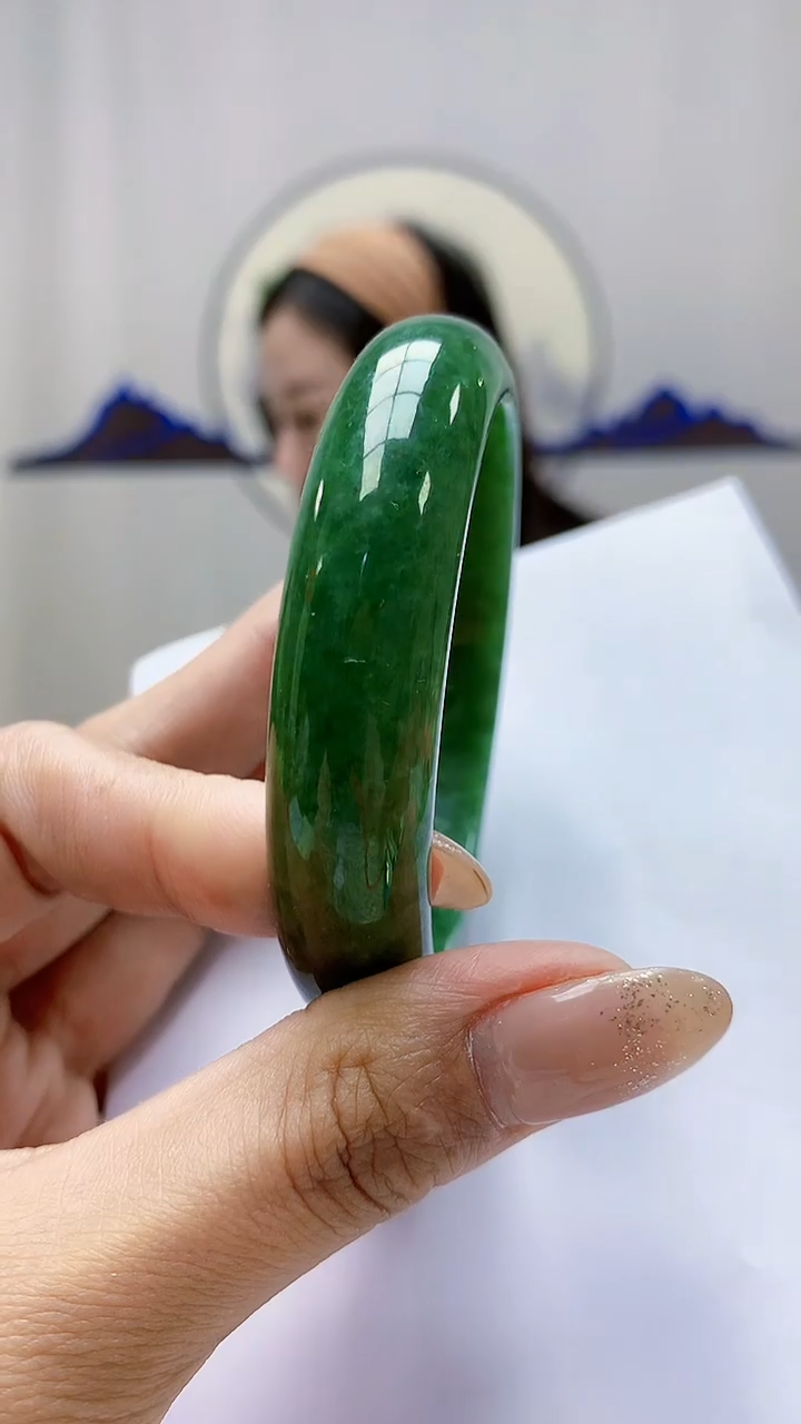 未镶嵌定制翡翠4852MM-毛货手镯（57圈）69