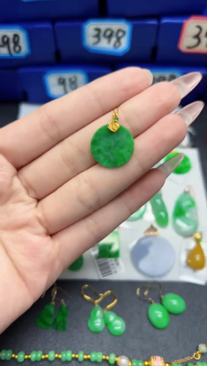 【闪购商品】翡翠颈饰18K金镶嵌Y缅料A货/支持复检/一件