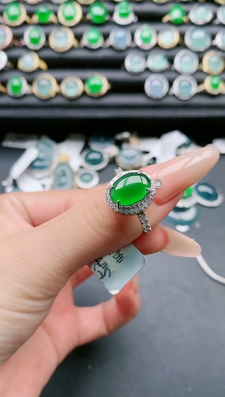 【闪购商品】翡翠戒指银S925镶嵌111111