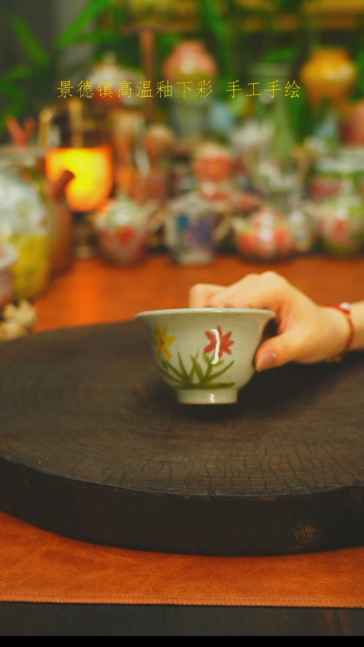 素简手工手绘浮力小茶杯288