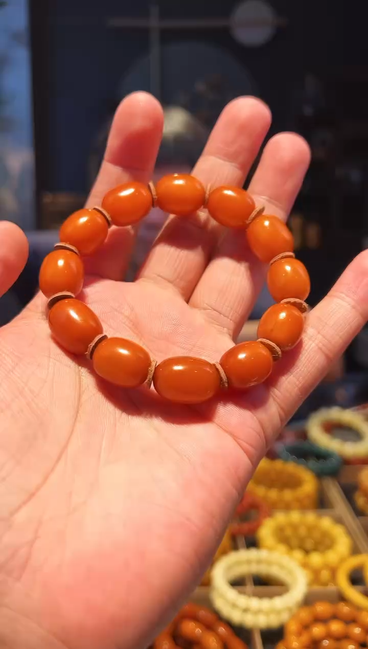 手链蜜蜡未镶嵌13左右枣蜡