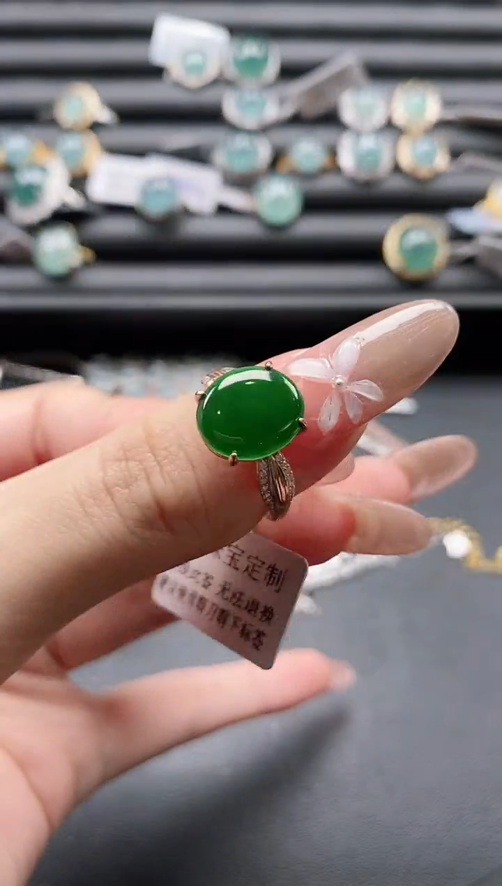【闪购商品】翡翠戒指银S925镶嵌1111