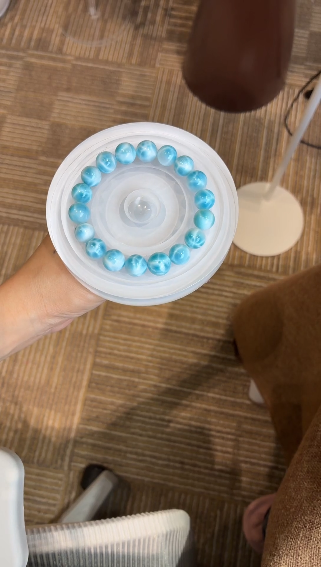 未镶嵌针钠钙石（海纹石）颈饰火山蓝海纹石手串38.2g