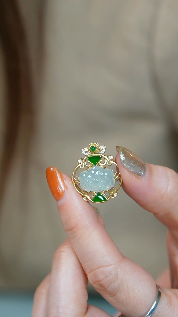 【闪购商品】翡翠挂件18K金镶嵌47号-吊坠/姿/1