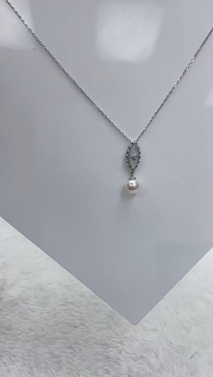 【闪购商品】海水珍珠颈饰银S925镶嵌海水珍珠项链