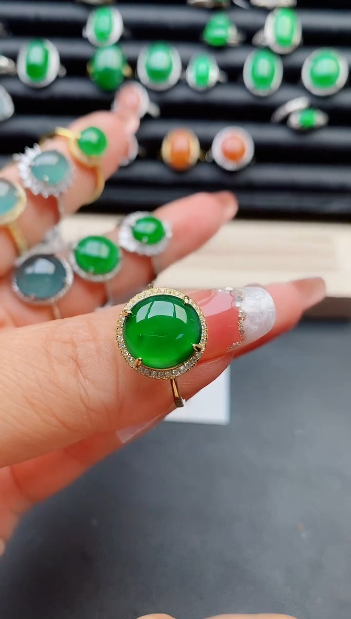 【闪购商品】翡翠戒指银S925镶嵌50800