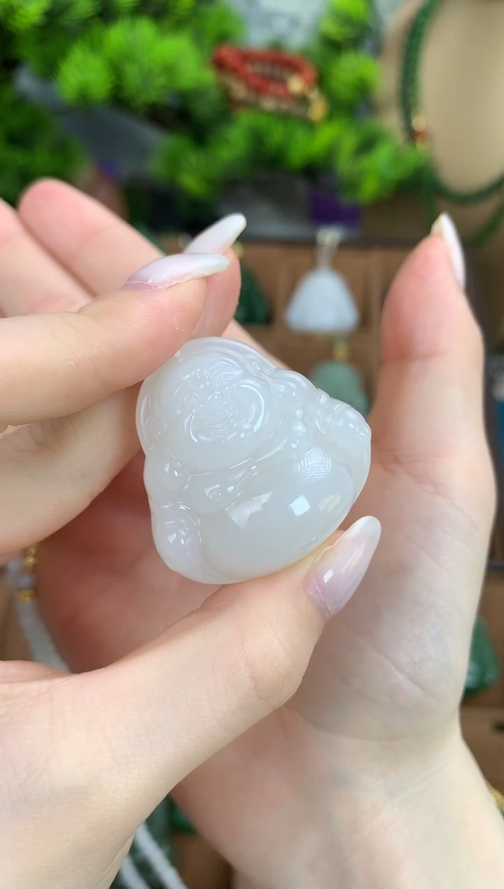 和田玉未镶嵌颈饰吊坠35mm