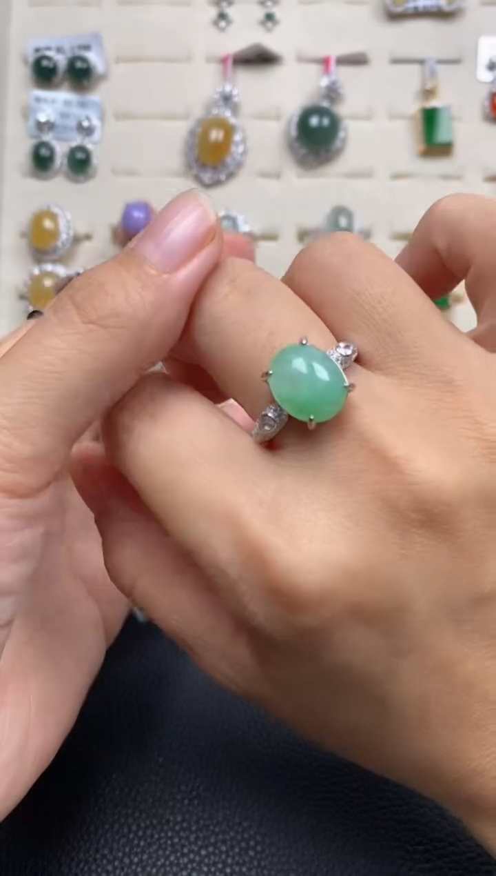 【闪购商品】翡翠戒指银S925镶嵌1111111