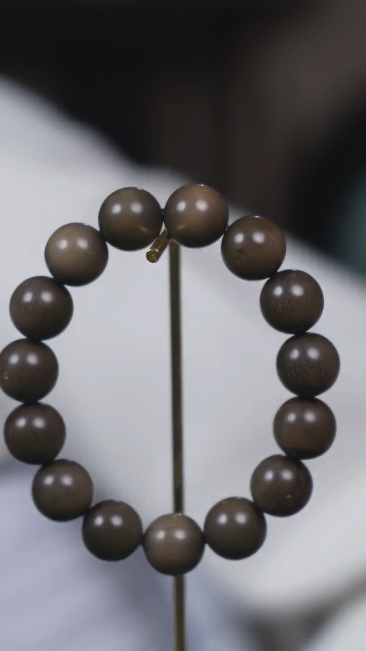 檀香木手串/手链SG014 印度老山檀阴沉15mm单圈 微瑕