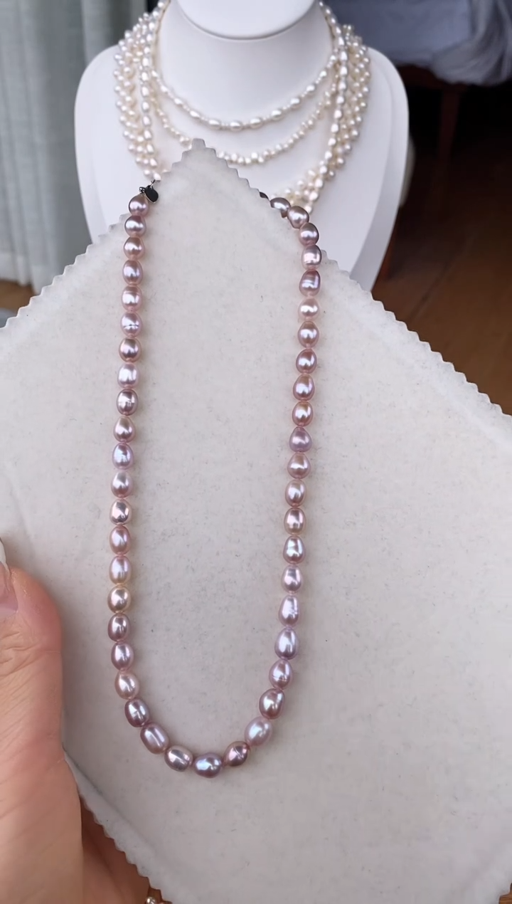 【闪购商品】淡水珍珠项链未镶嵌香芋紫胖米