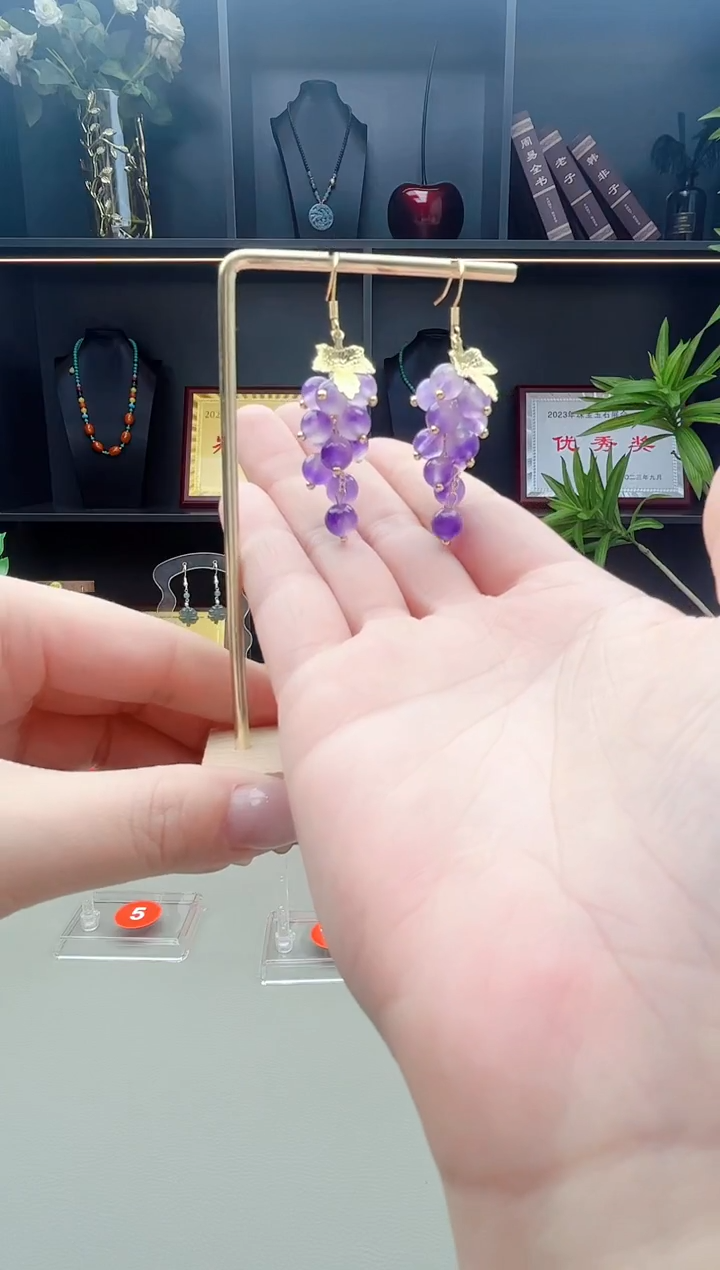 未镶嵌耳饰紫晶439