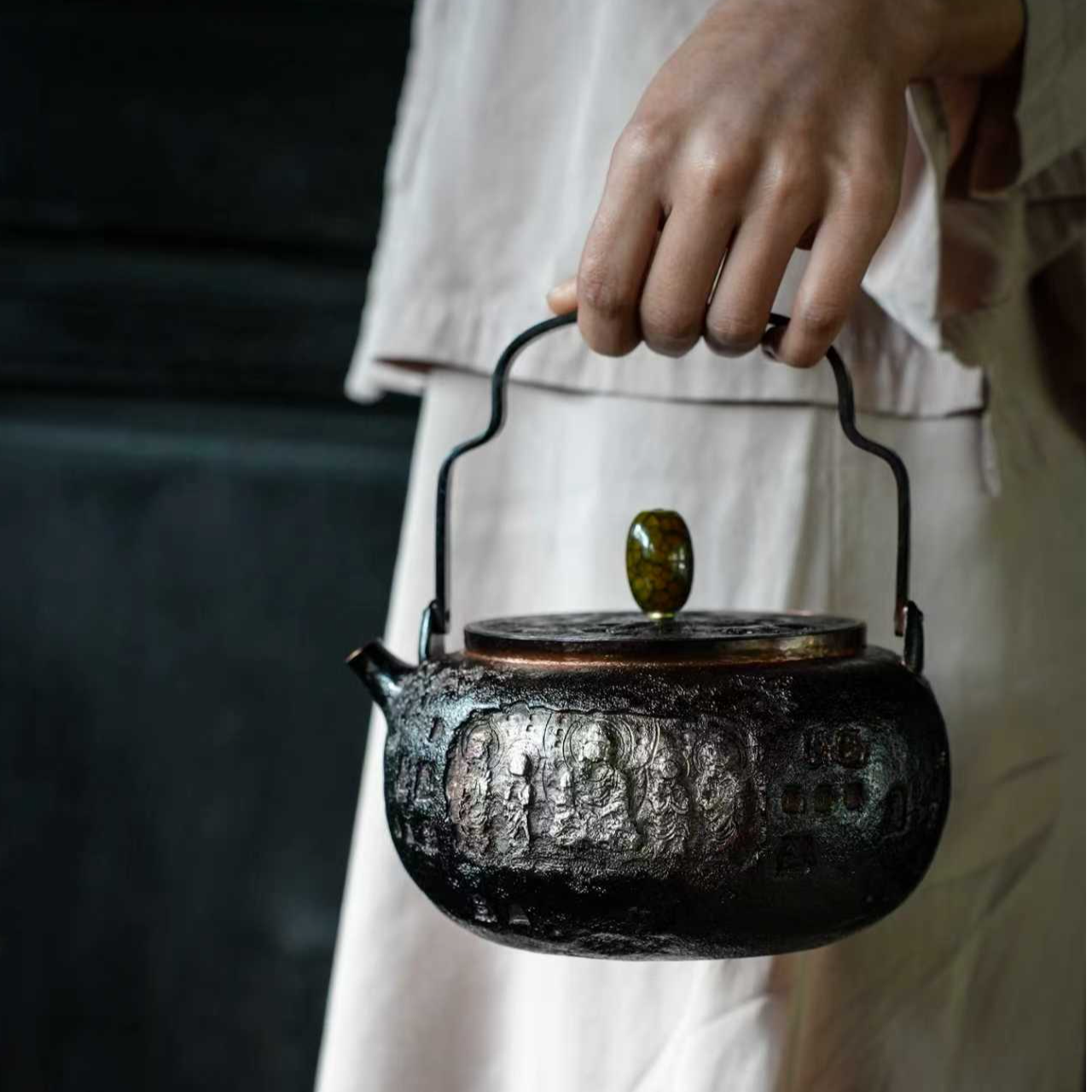 手工紫铜壶提梁壶烧水壶敦煌复古做旧