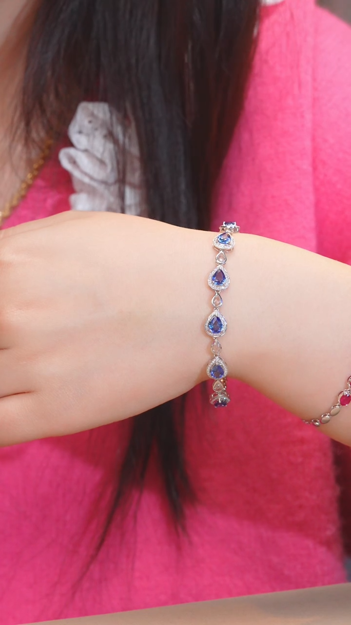 【闪购商品】蓝宝石手链18K金镶嵌（7.63ct）@@U8997