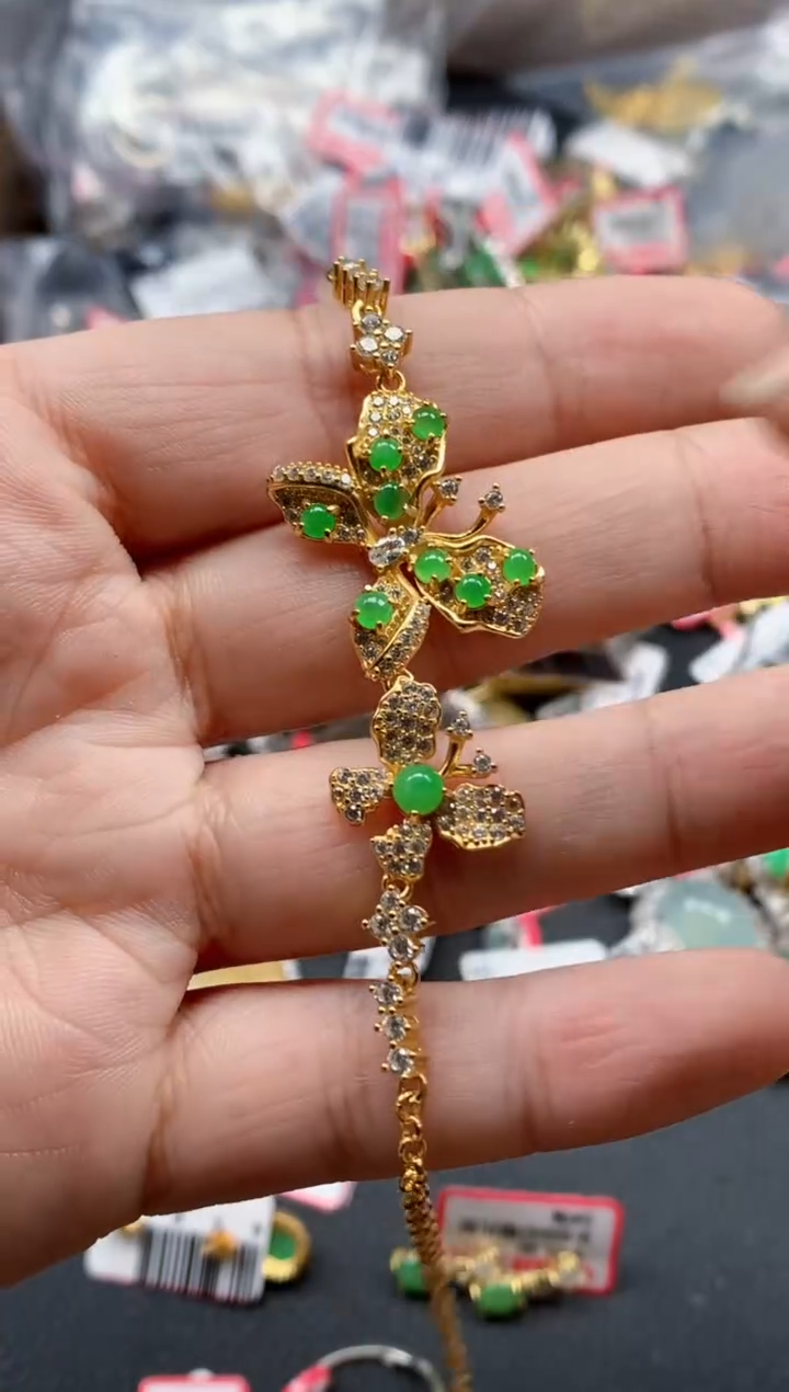 银S925镶嵌戒指翡翠天然A货缅甸翡翠