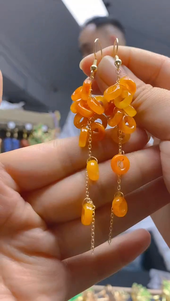 【闪购商品】翡翠耳饰合金0260翡翠耳钩