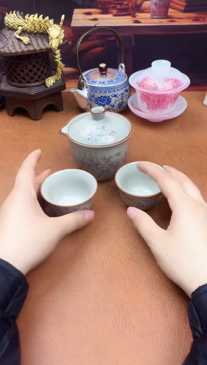陶瓷茶具摆件旅行套组