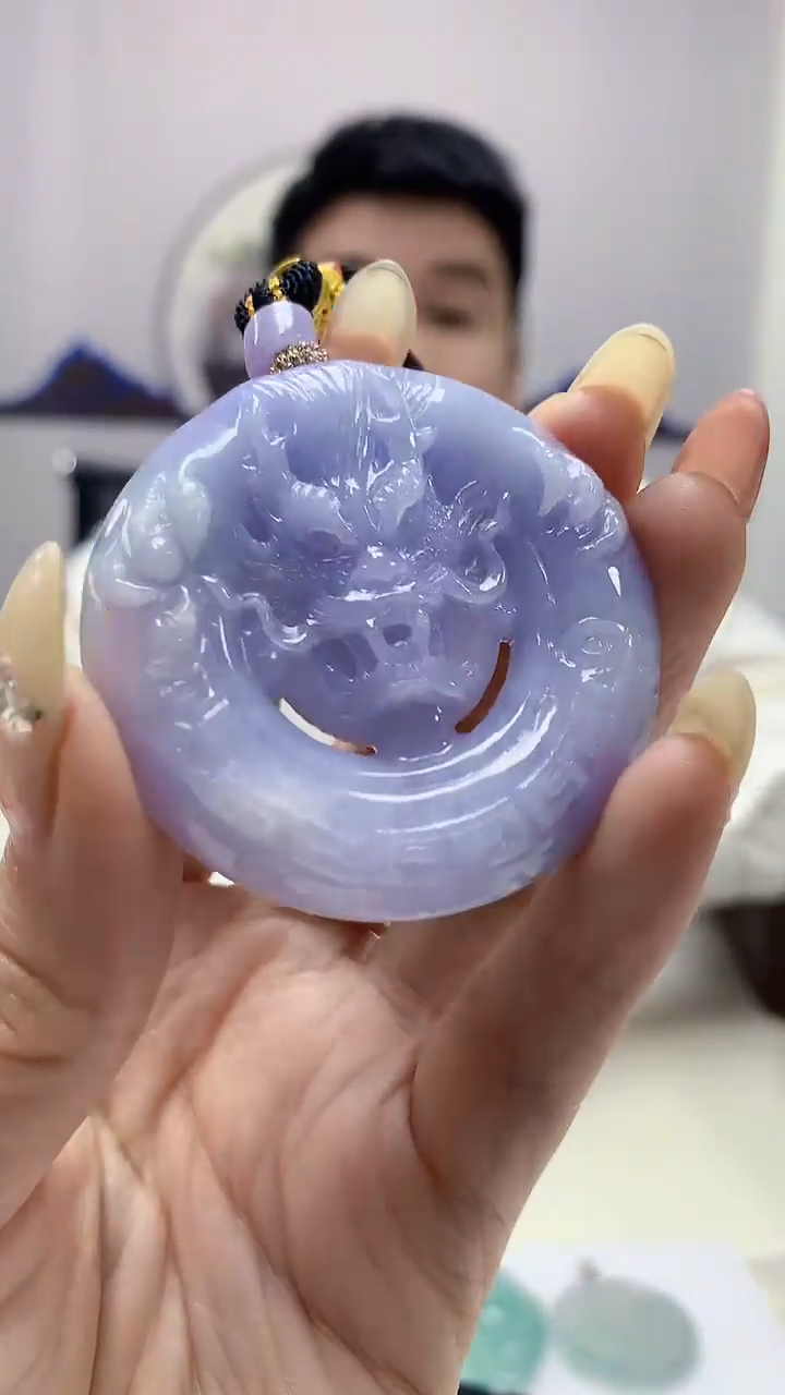 【闪购商品】定制翡翠未镶嵌5028DD-毛货挂件龙牌156