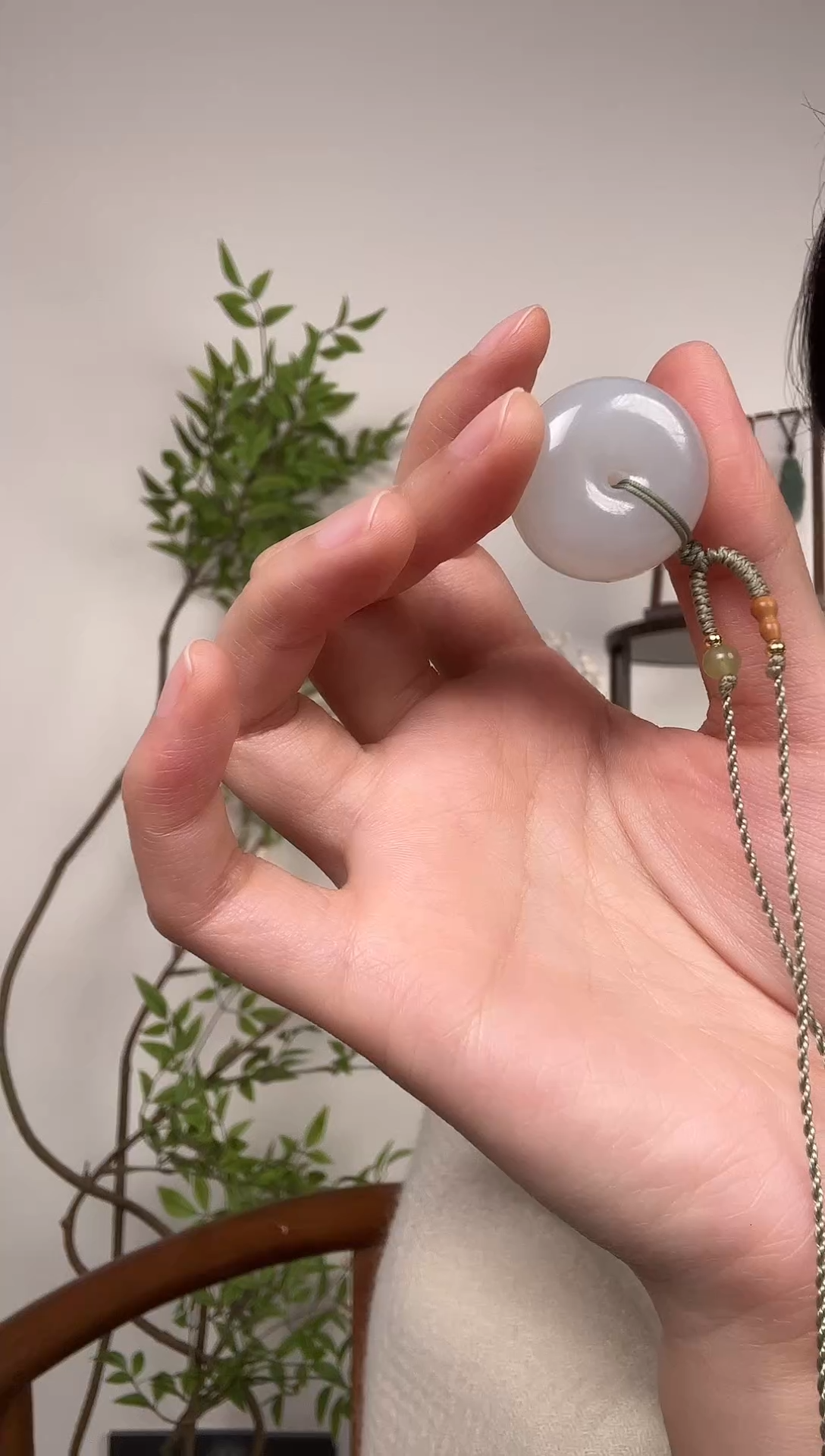 吊坠(赠链)未镶嵌和田玉（白玉）青海白玉平安扣